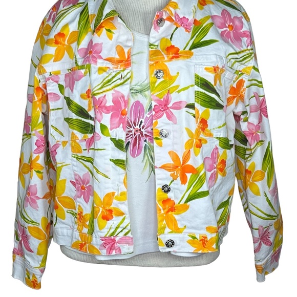 Impulse Women’s Jean Style Floral Jacket & Embellished Shirt Set Petite Medium - Picture 4 of 16